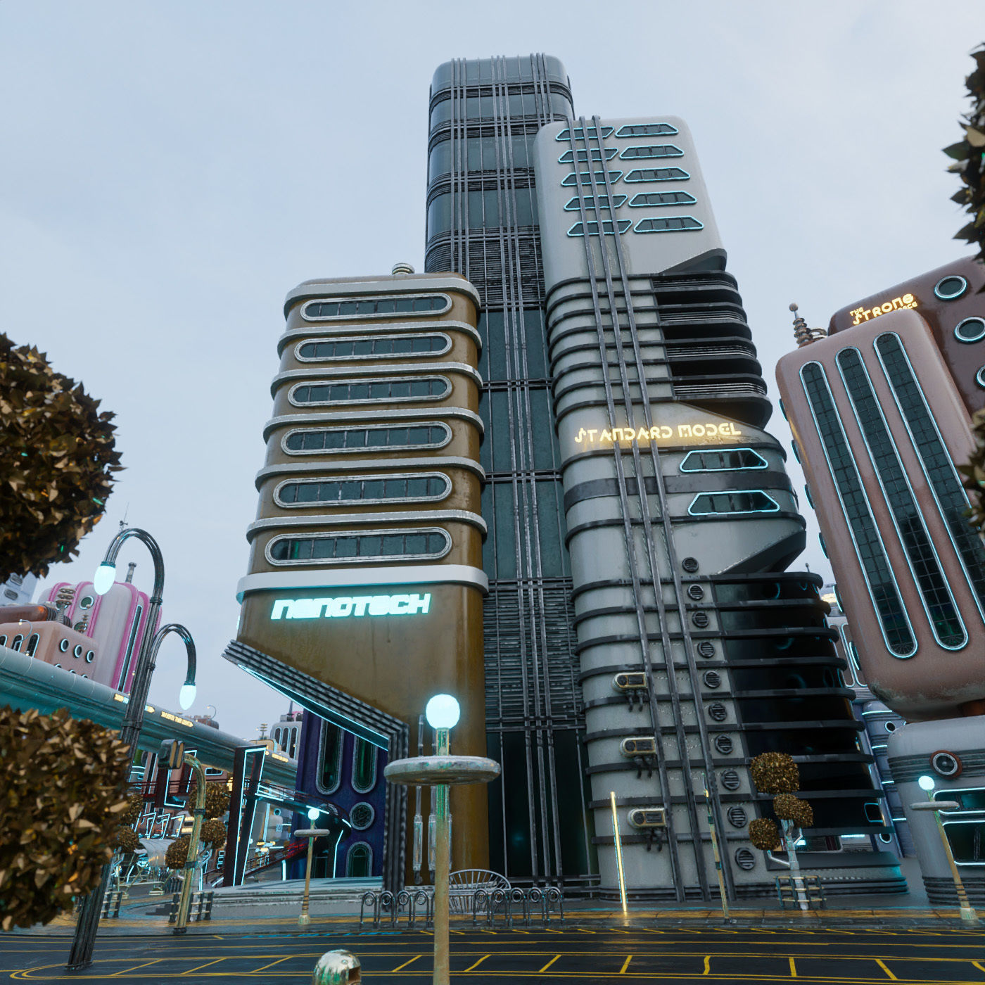 SCIFI ATOMPUNK BUILDING 07 Low-poly 3D model_2