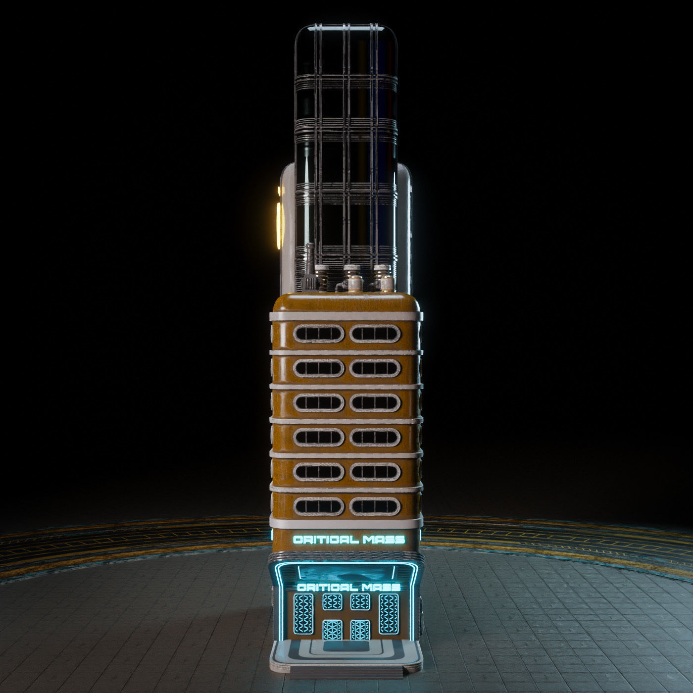 SCIFI ATOMPUNK BUILDING 07 Low-poly 3D model_8