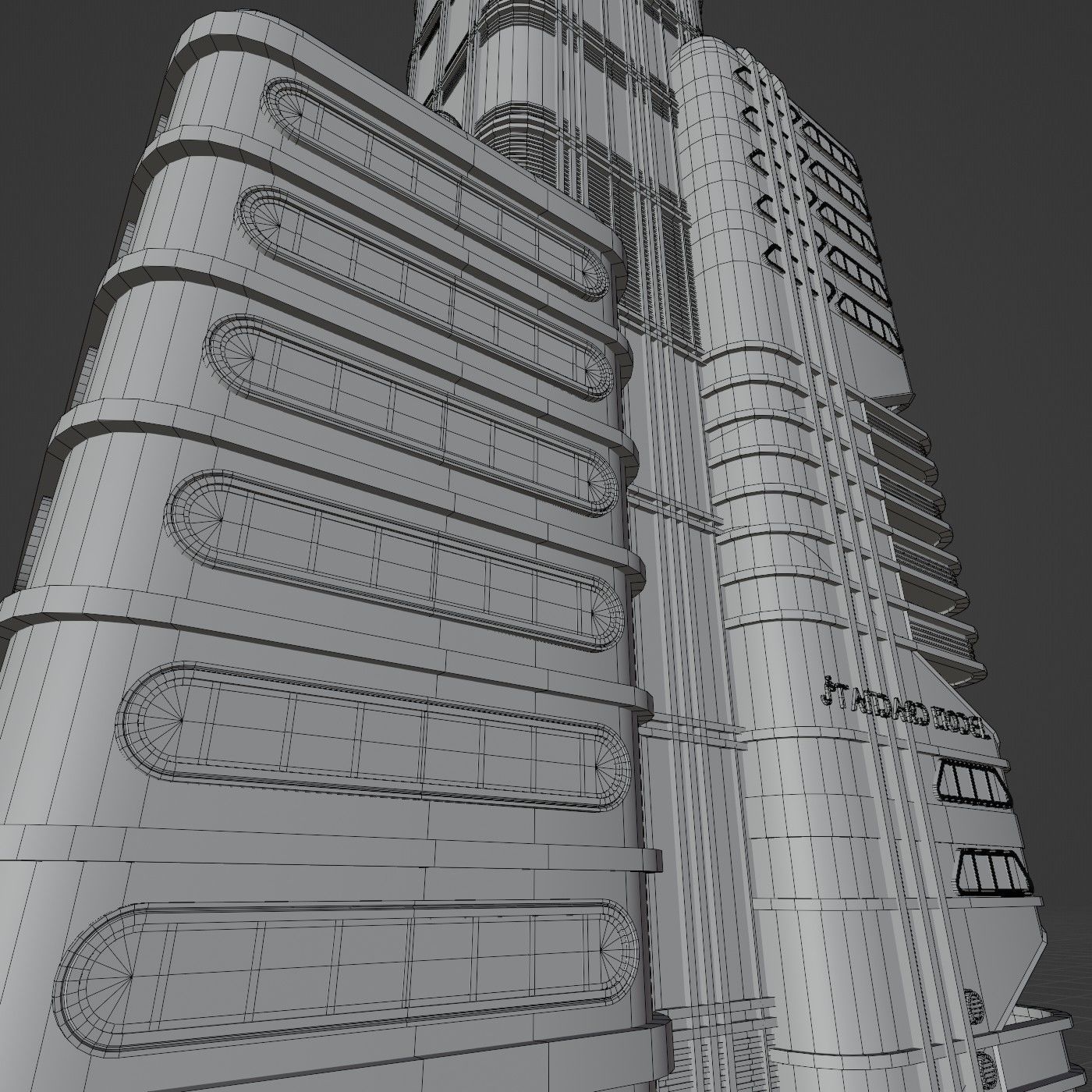 SCIFI ATOMPUNK BUILDING 07 Low-poly 3D model_13