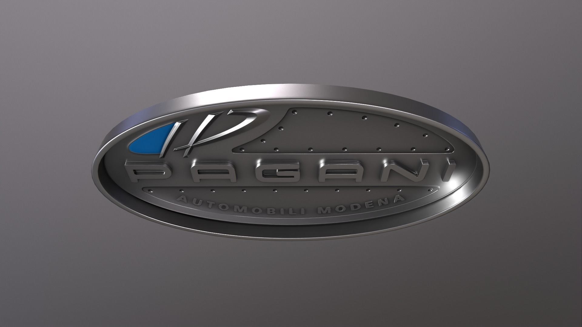 Emblem Pagani logo Low-poly 3D model_5