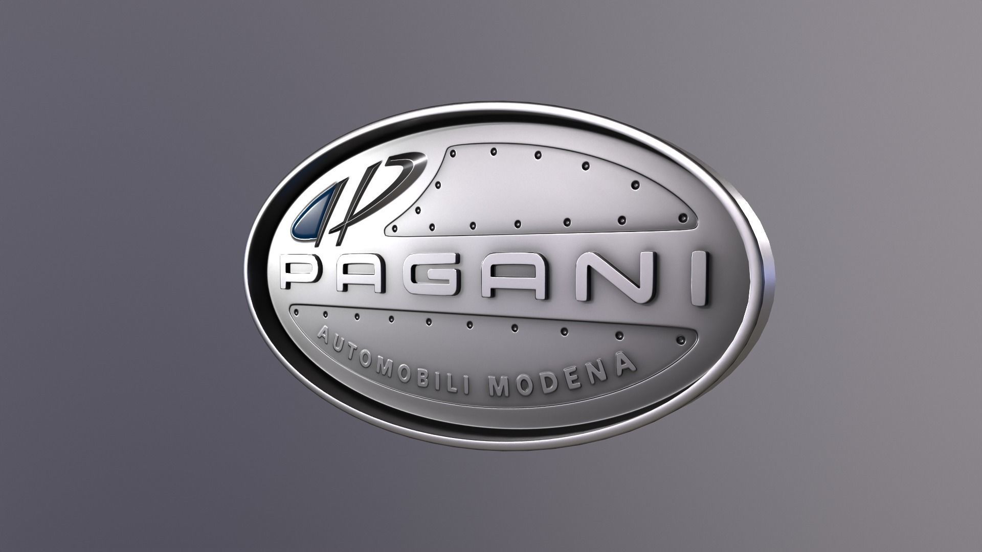 Emblem Pagani logo Low-poly 3D model_3