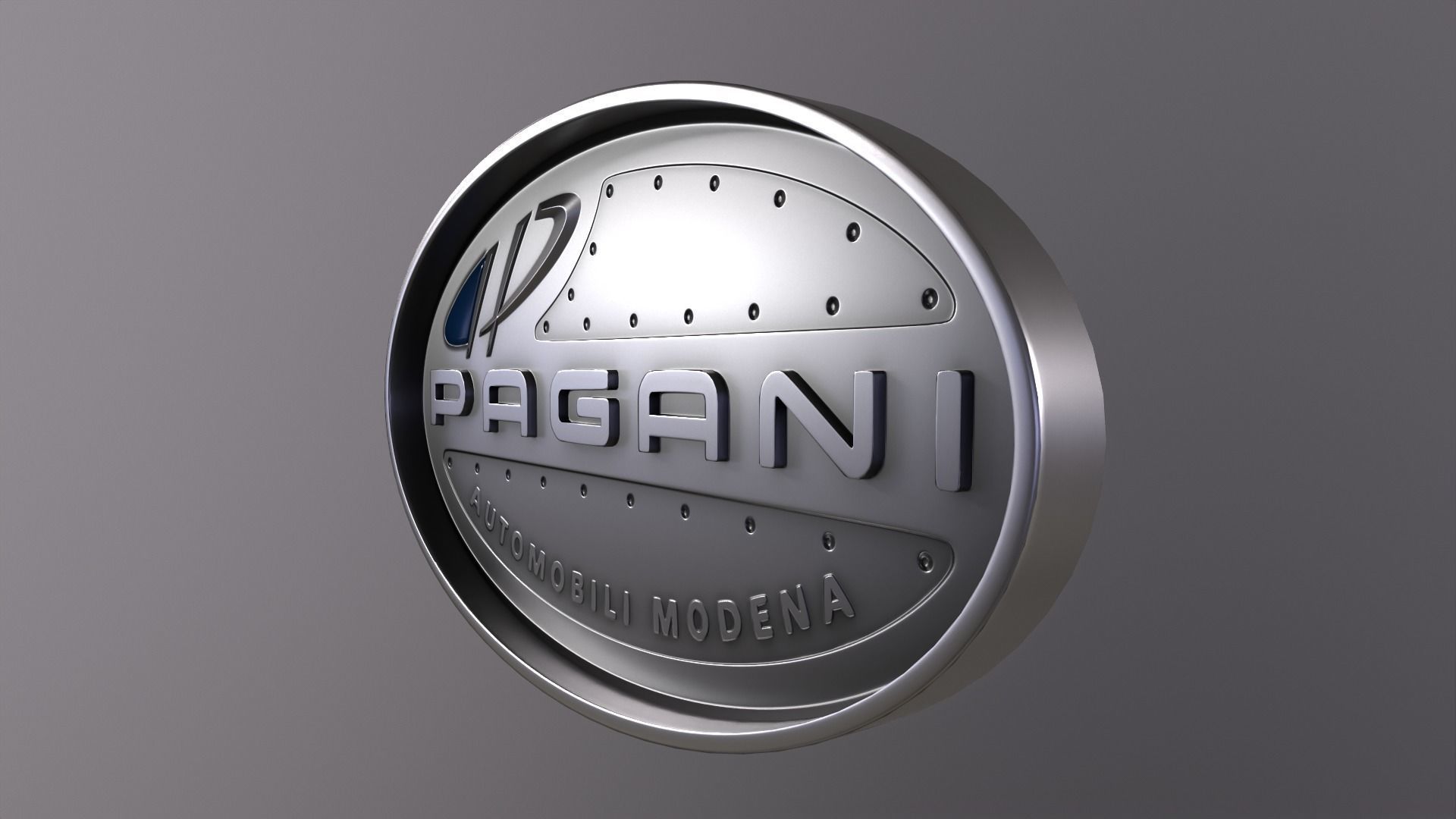 Emblem Pagani logo Low-poly 3D model_4
