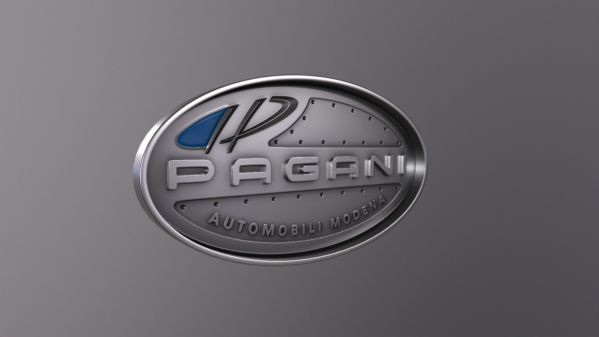 Emblem Pagani logo Low-poly 3D model_2