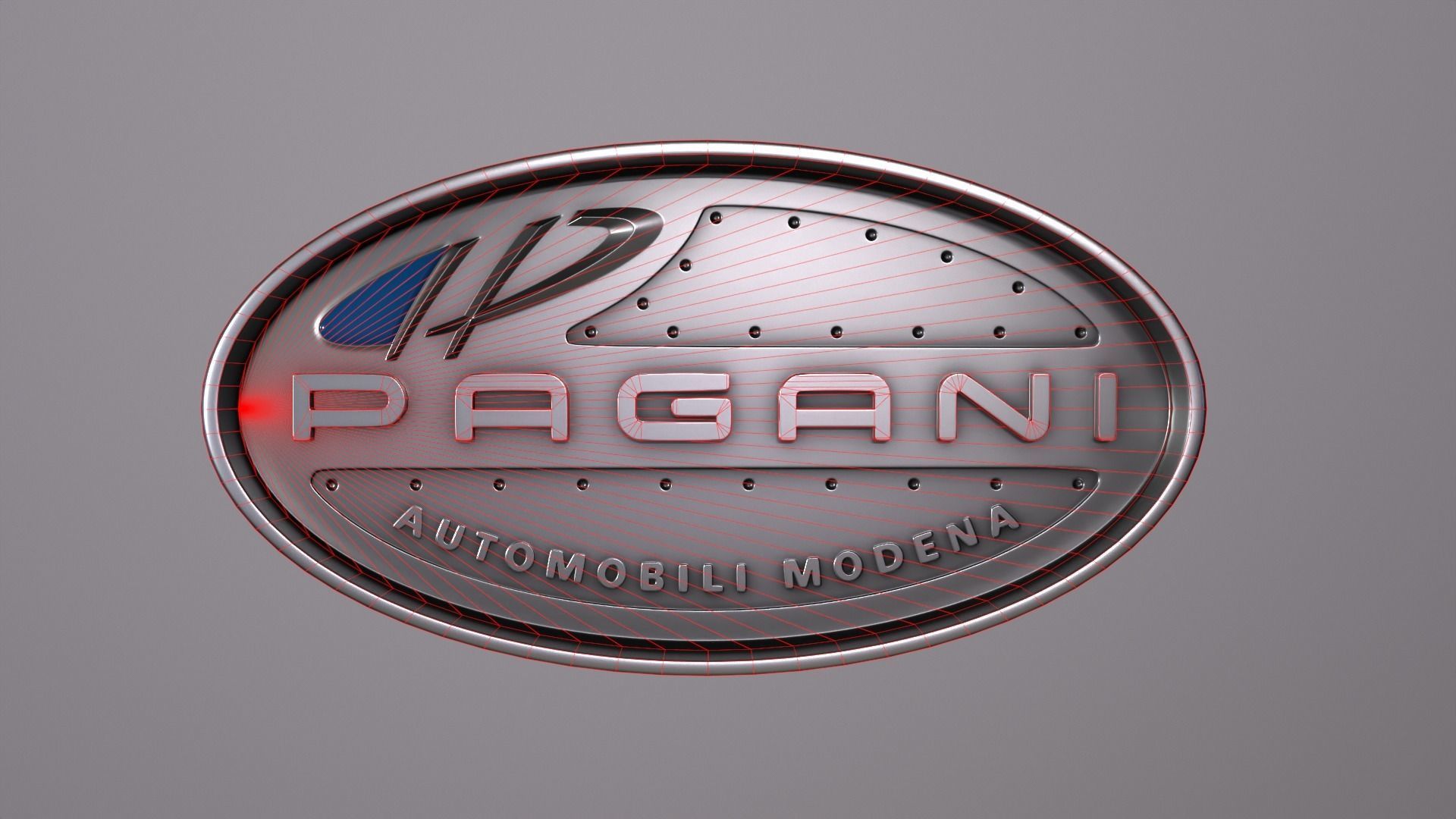 Emblem Pagani logo Low-poly 3D model_7