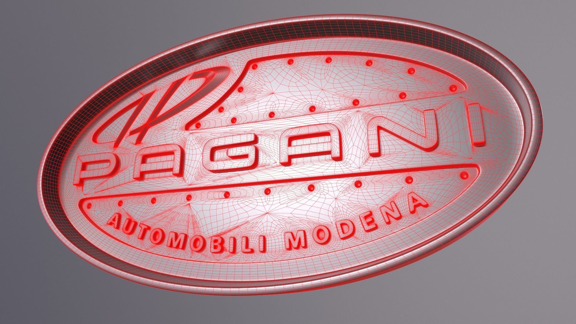 Emblem Pagani logo Low-poly 3D model_8