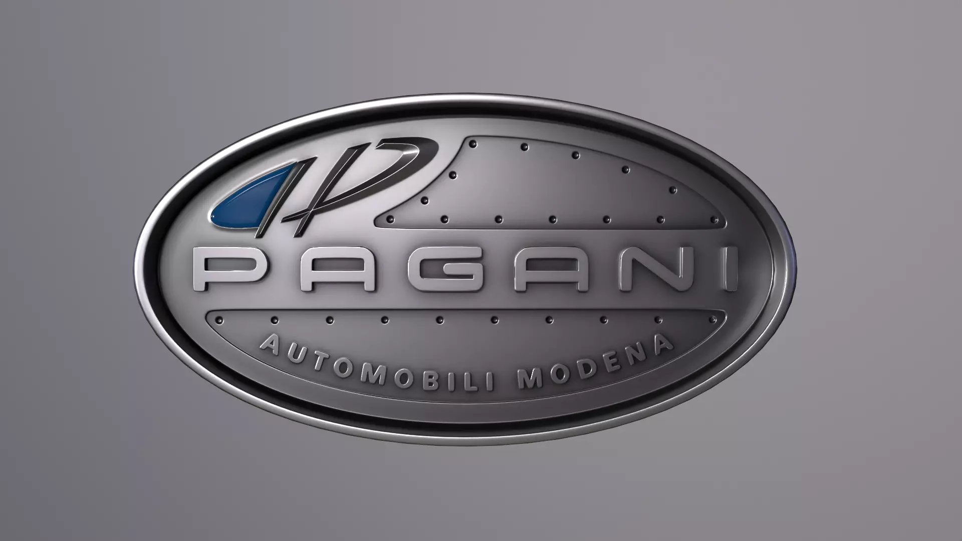 Emblem Pagani logo Low-poly 3D model_0