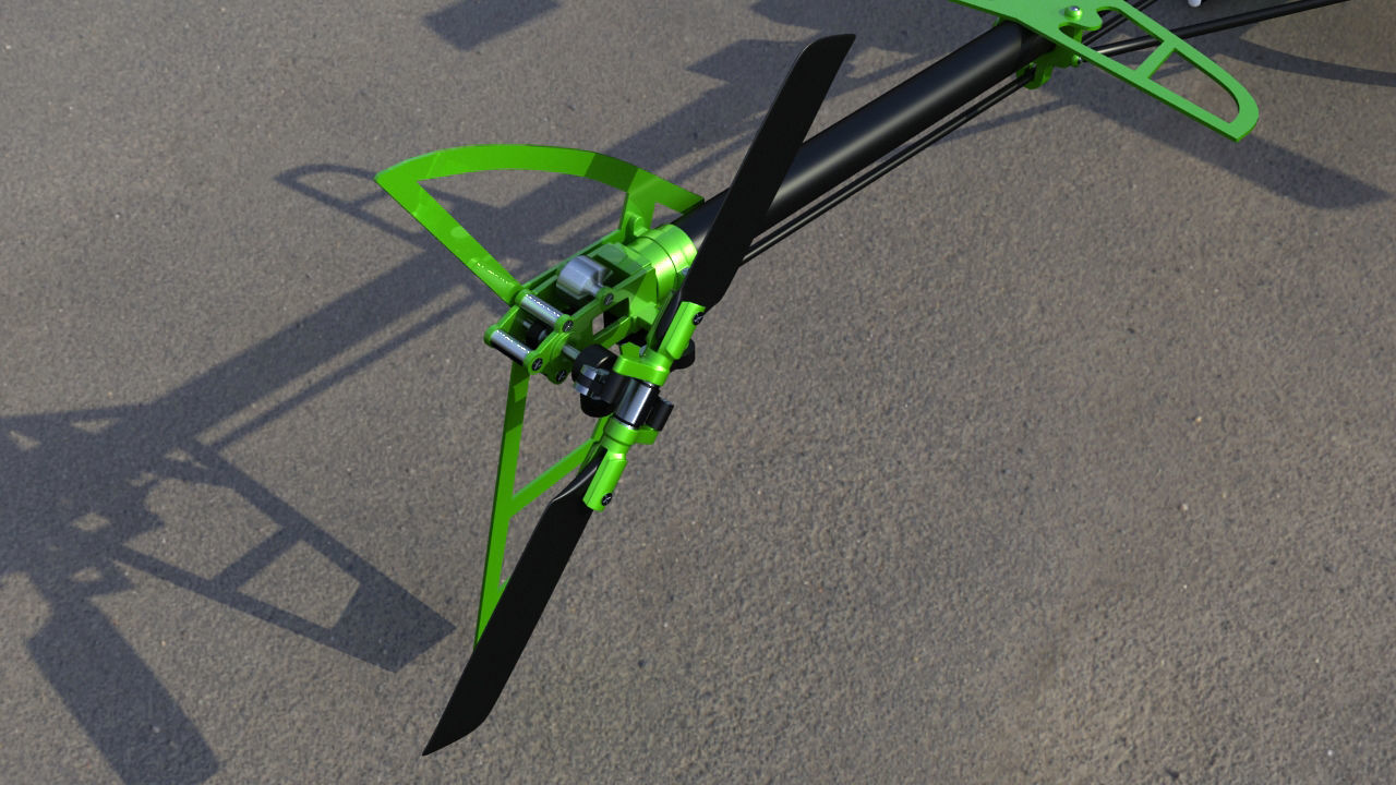 Remote Control Aerobatic Helicopter 3D model_3