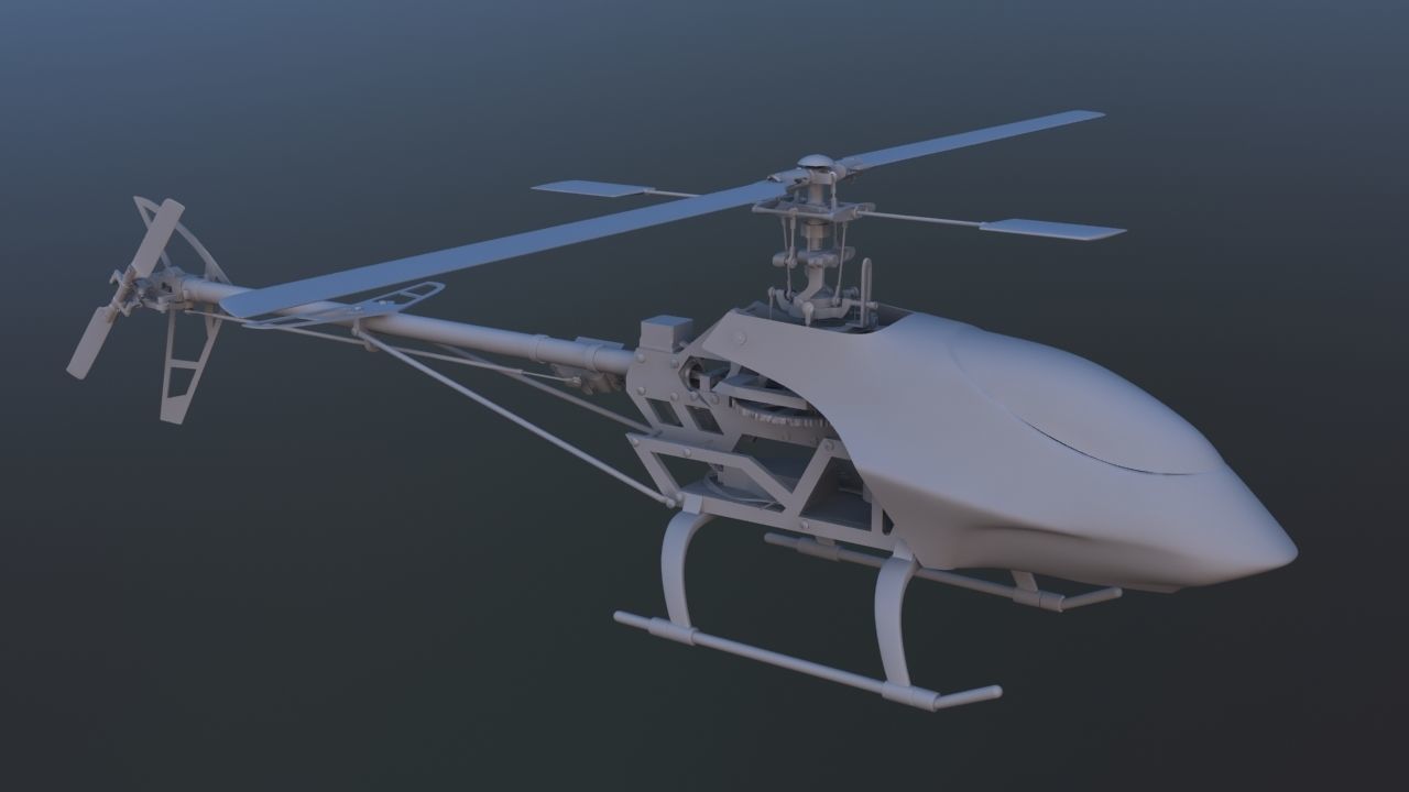 Remote Control Aerobatic Helicopter 3D model_7