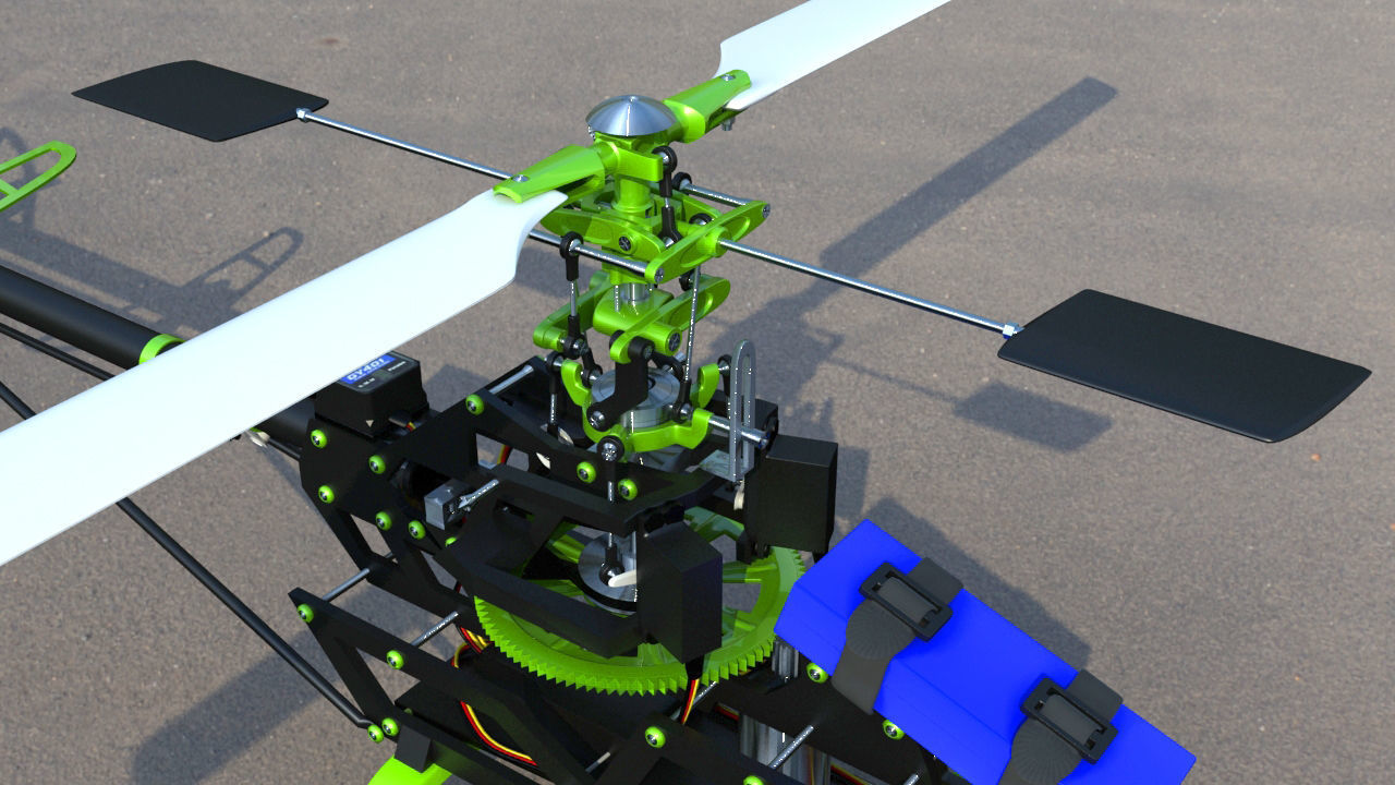 Remote Control Aerobatic Helicopter 3D model_2