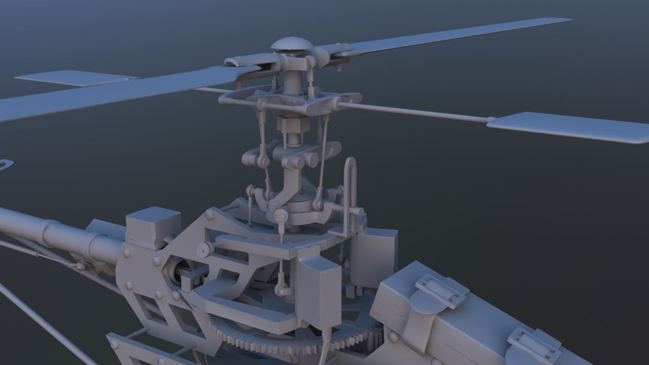 Remote Control Aerobatic Helicopter 3D model_5