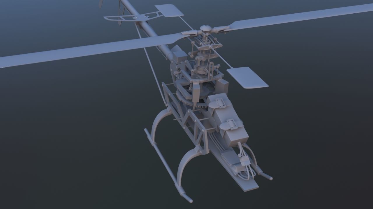 Remote Control Aerobatic Helicopter 3D model_11