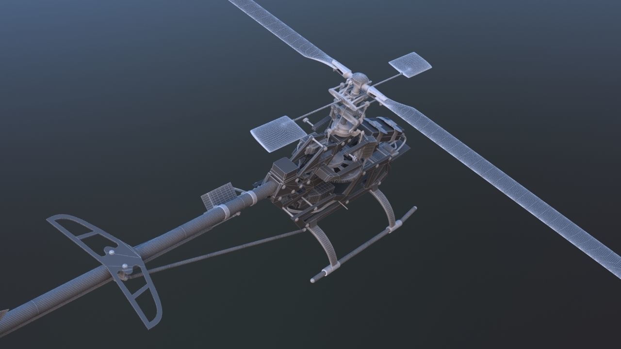 Remote Control Aerobatic Helicopter 3D model_6