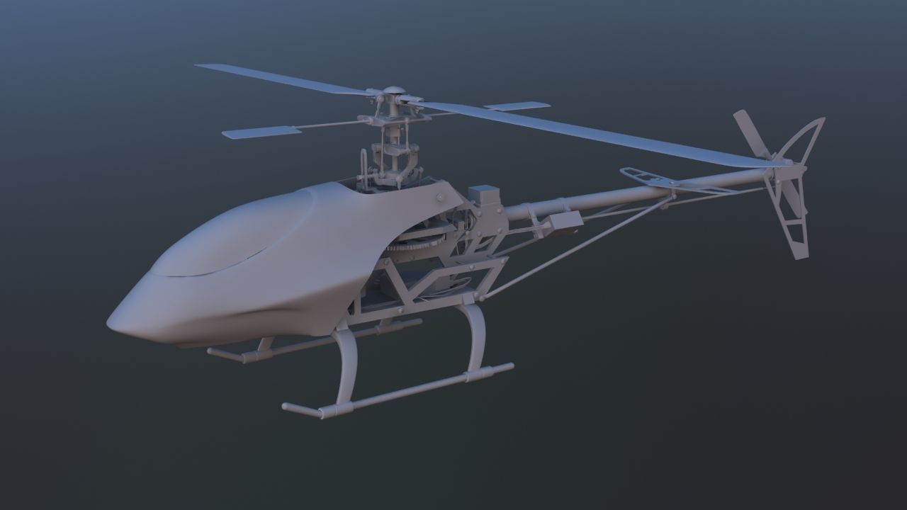 Remote Control Aerobatic Helicopter 3D model_10