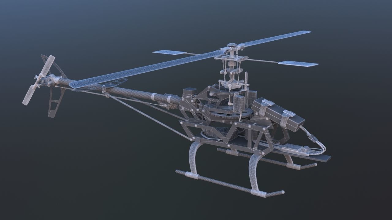 Remote Control Aerobatic Helicopter 3D model_13
