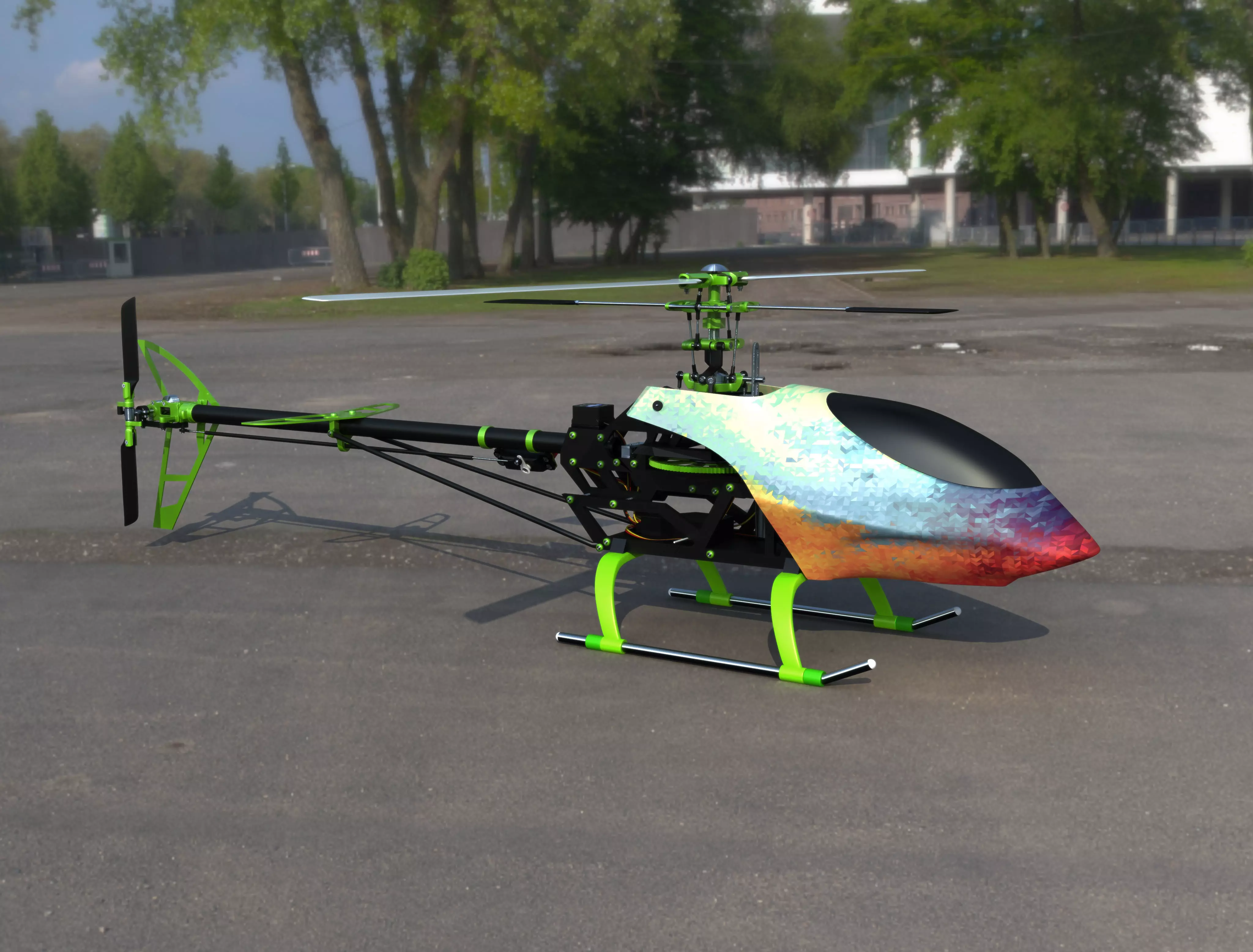 Remote Control Aerobatic Helicopter 3D model_0