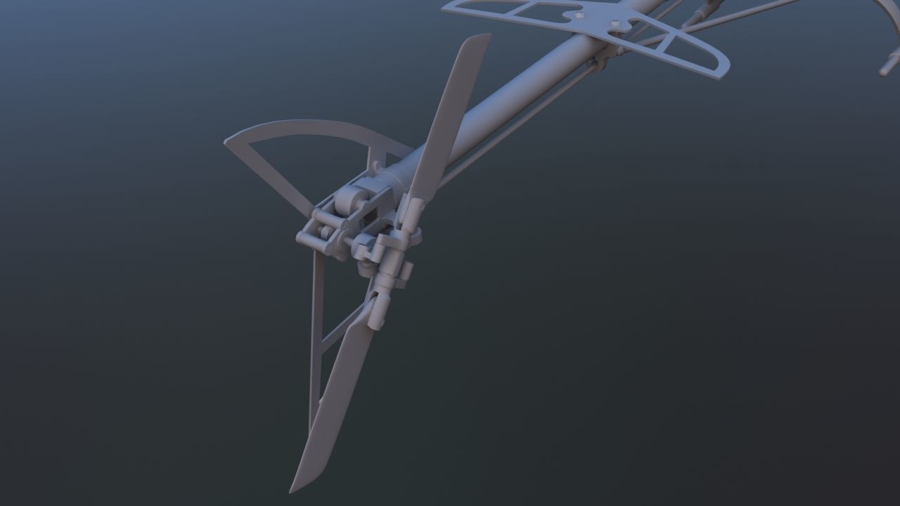 Remote Control Aerobatic Helicopter 3D model_9