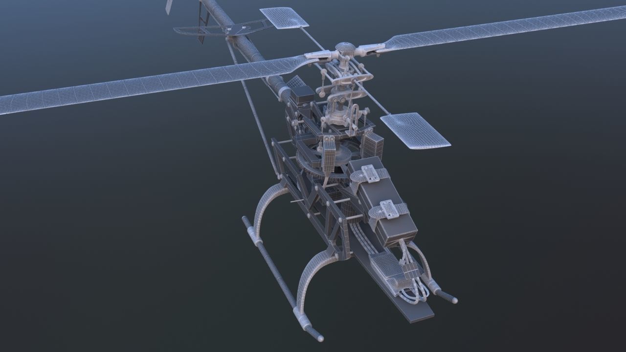 Remote Control Aerobatic Helicopter 3D model_14