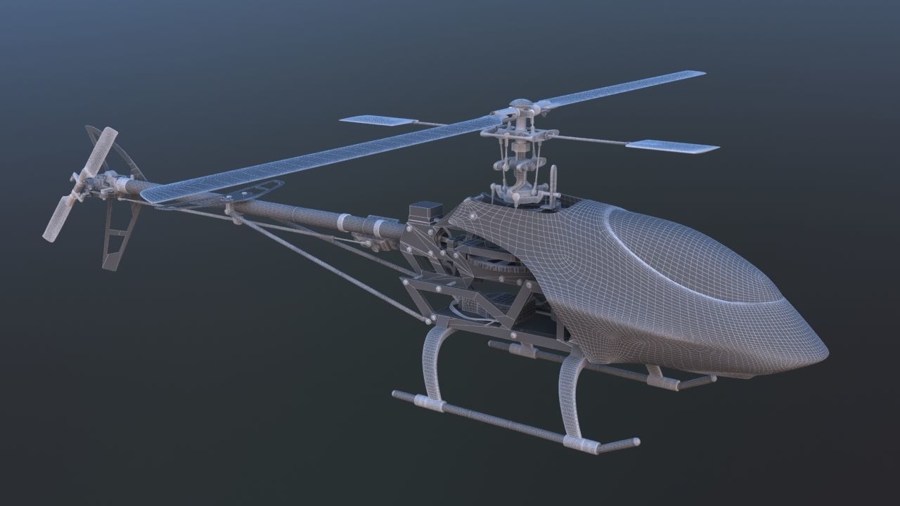 Remote Control Aerobatic Helicopter 3D model_16