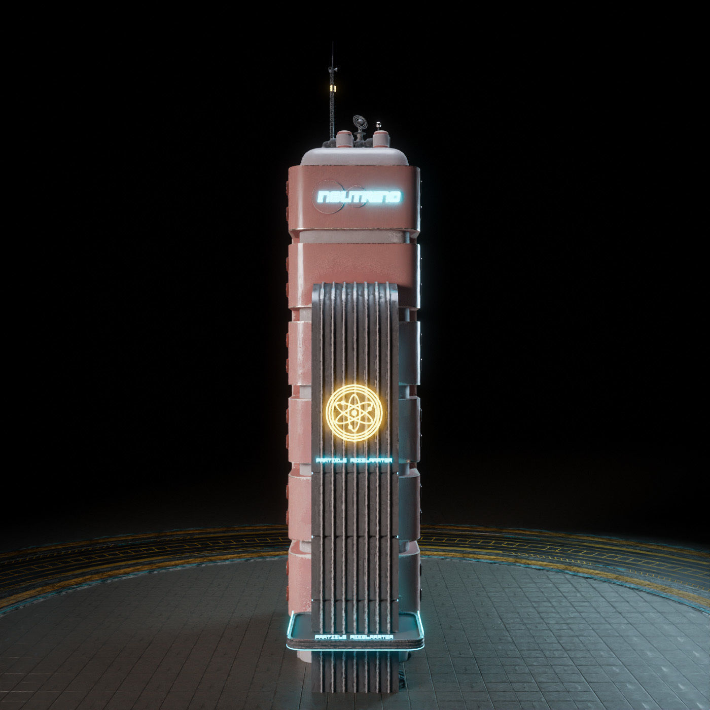 SCIFI ATOMPUNK BUILDING 08 Low-poly 3D model_8