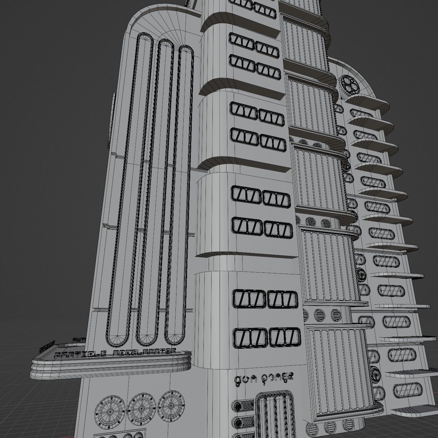 SCIFI ATOMPUNK BUILDING 08 Low-poly 3D model_11
