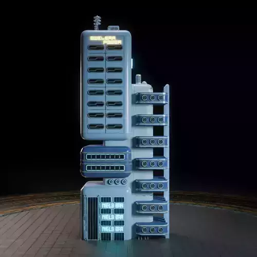 SCIFI ATOMPUNK BUILDING 09 Low-poly 3D model