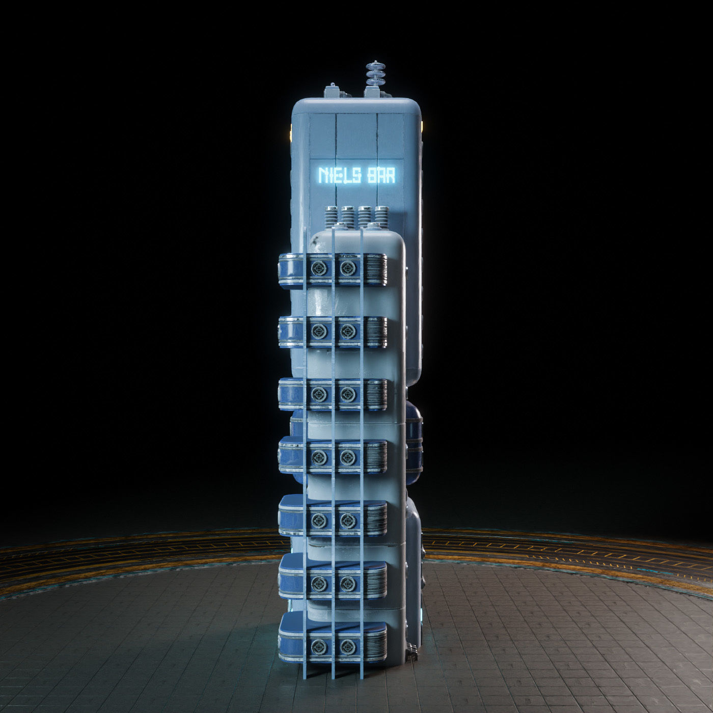 SCIFI ATOMPUNK BUILDING 09 Low-poly 3D model_4
