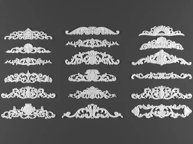 18 ornamental classic decoration 3d model kitbash vol 44