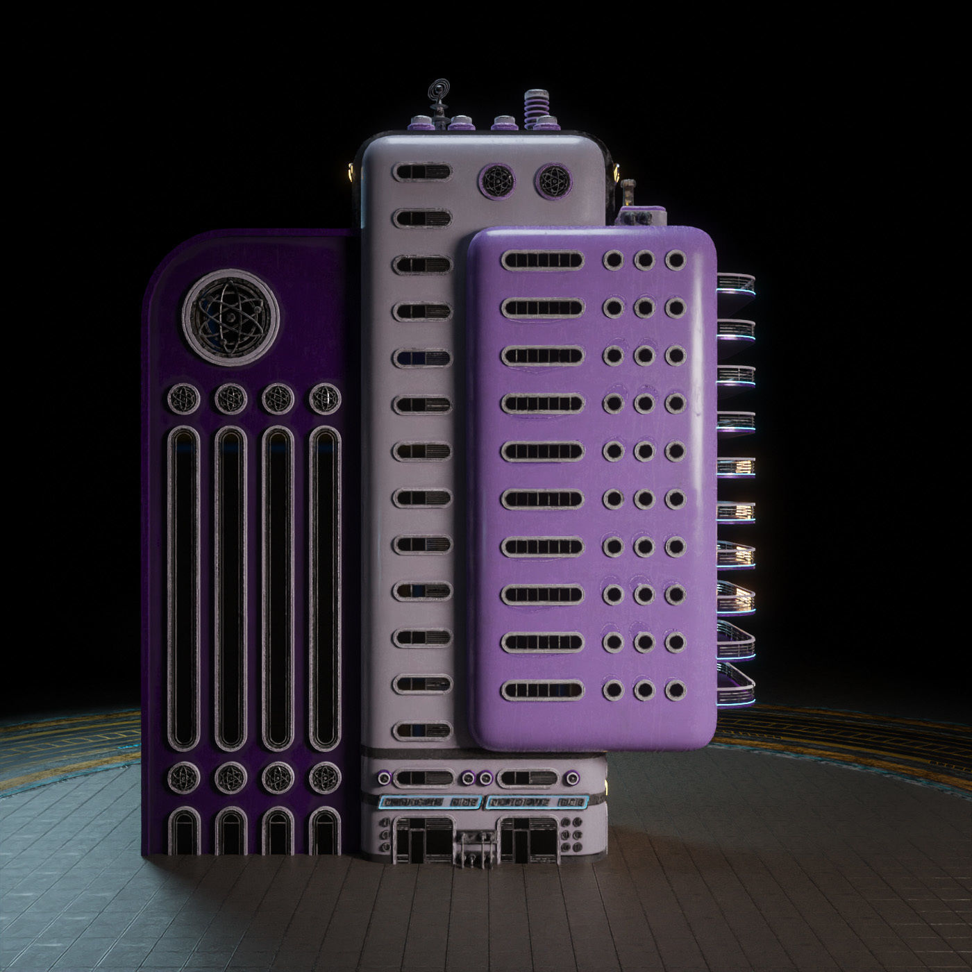 SCIFI ATOMPUNK BUILDING 10 Low-poly 3D model_6