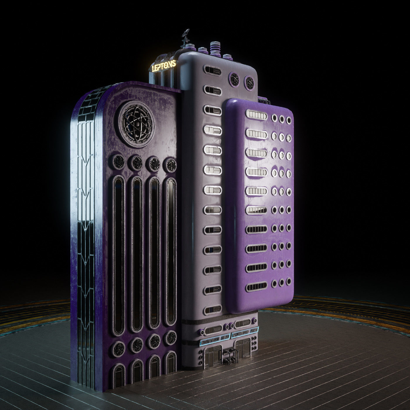 SCIFI ATOMPUNK BUILDING 10 Low-poly 3D model_5