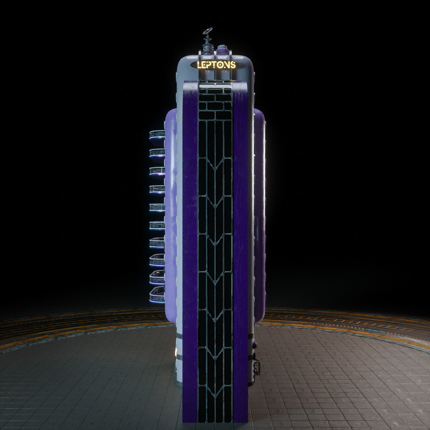 SCIFI ATOMPUNK BUILDING 10 Low-poly 3D model_4