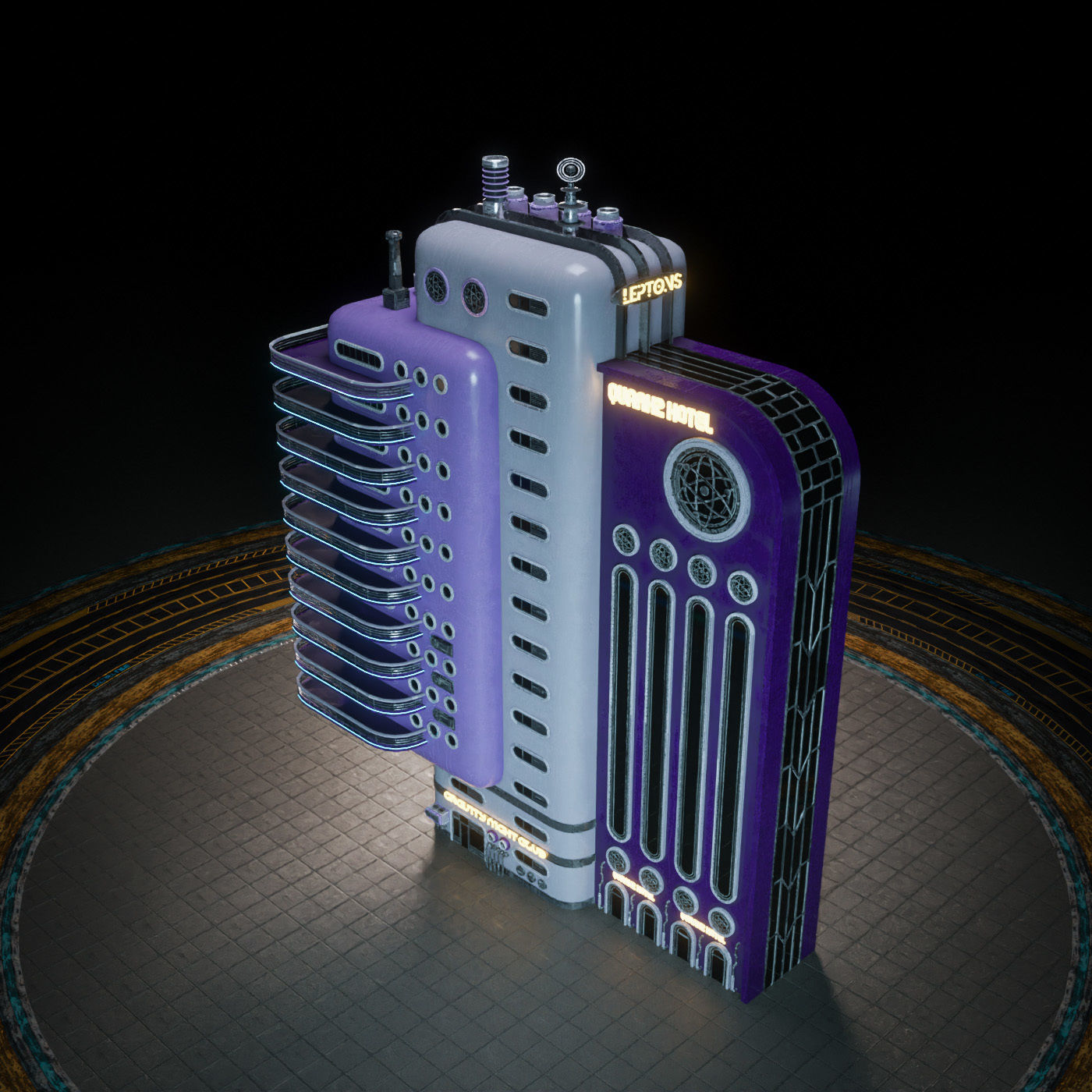 SCIFI ATOMPUNK BUILDING 10 Low-poly 3D model_11