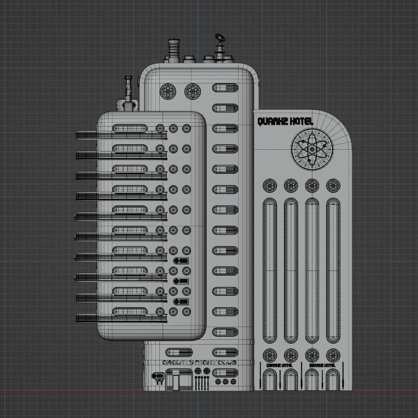 SCIFI ATOMPUNK BUILDING 10 Low-poly 3D model_13