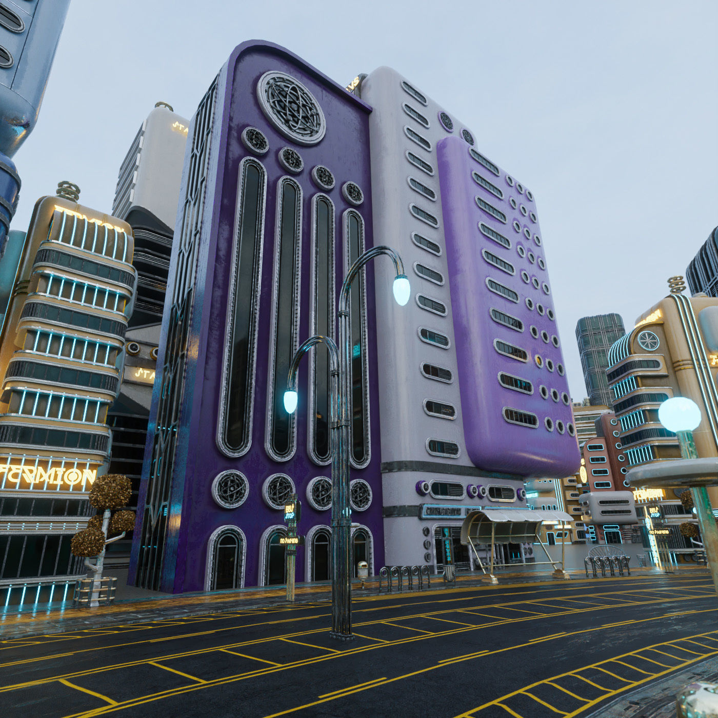 SCIFI ATOMPUNK BUILDING 10 Low-poly 3D model_2