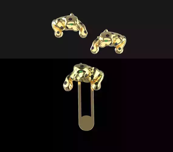 cufflinks male tie clip panther