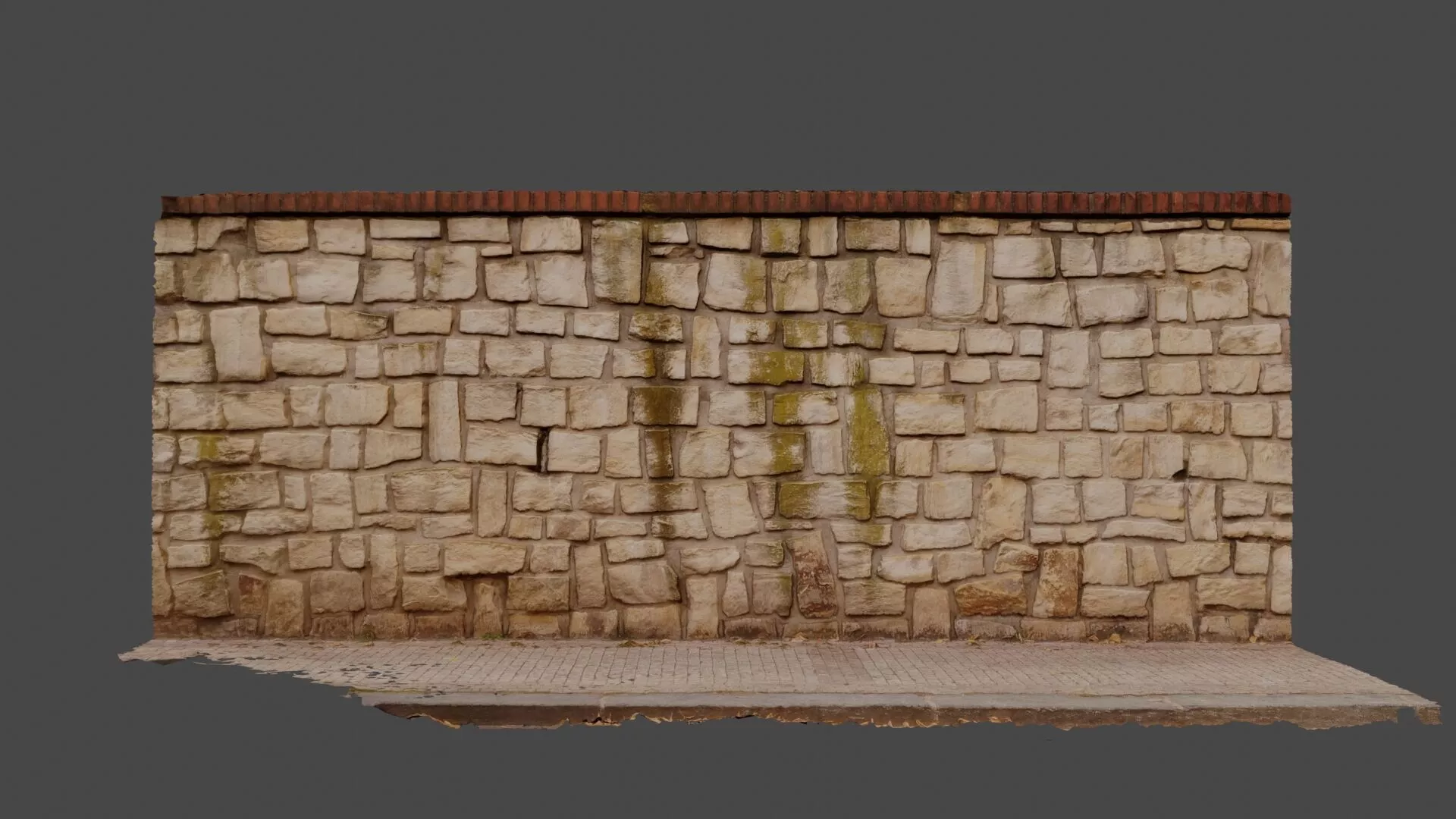 Stone wall and stone path scan Free 3D model