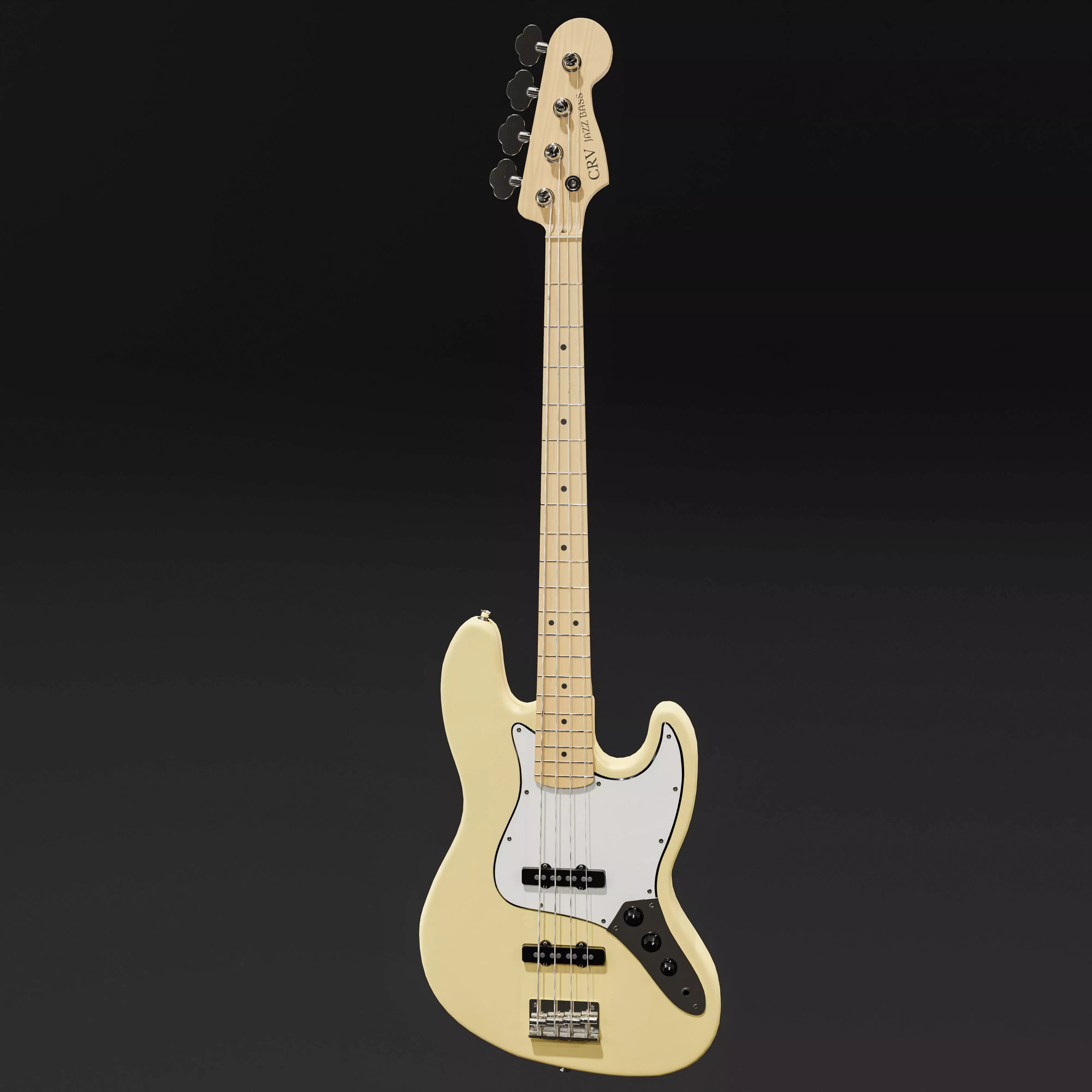 Jazz Bass - Yellow and Maple Low-poly 3D model