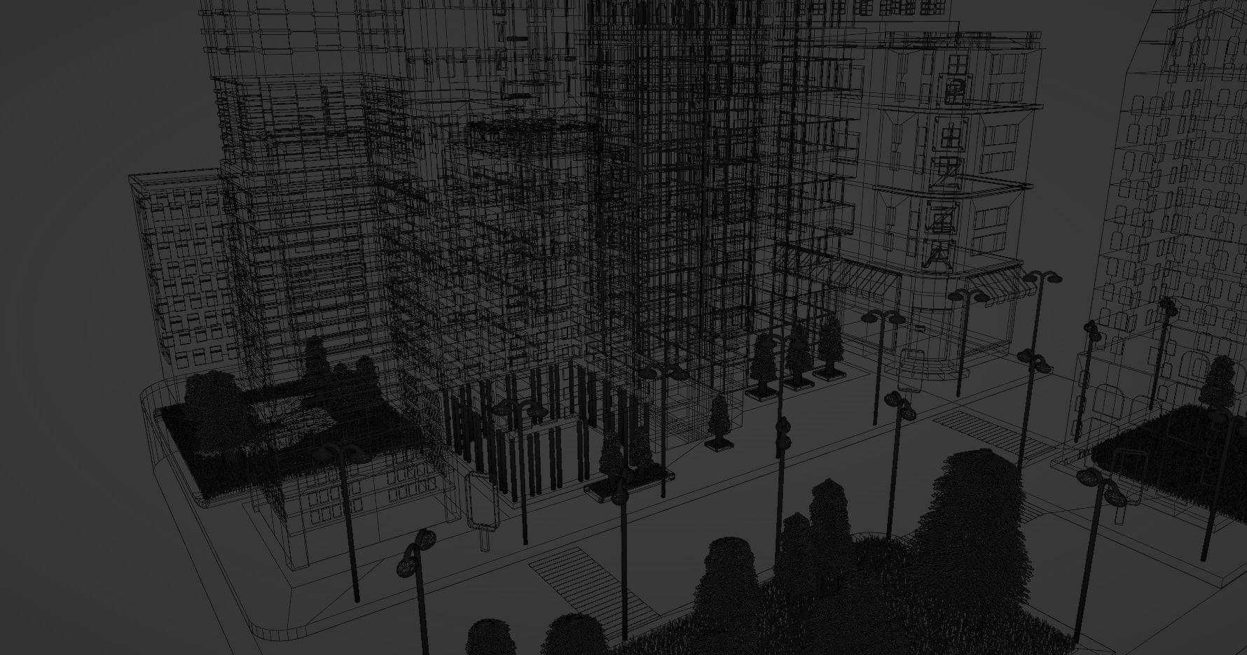 Isometric Megalopolis Low-poly 3D model_4