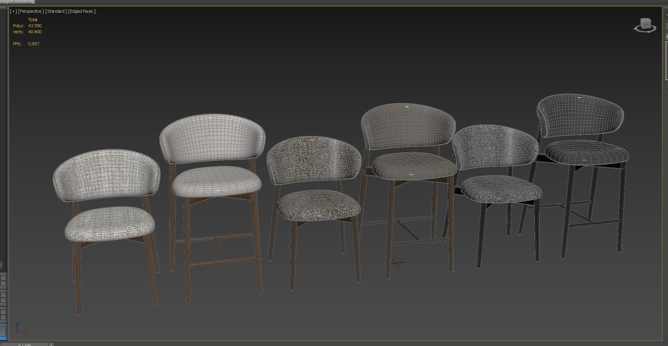Home chairs and stools OLEANDRO Calligaris 3D model_9