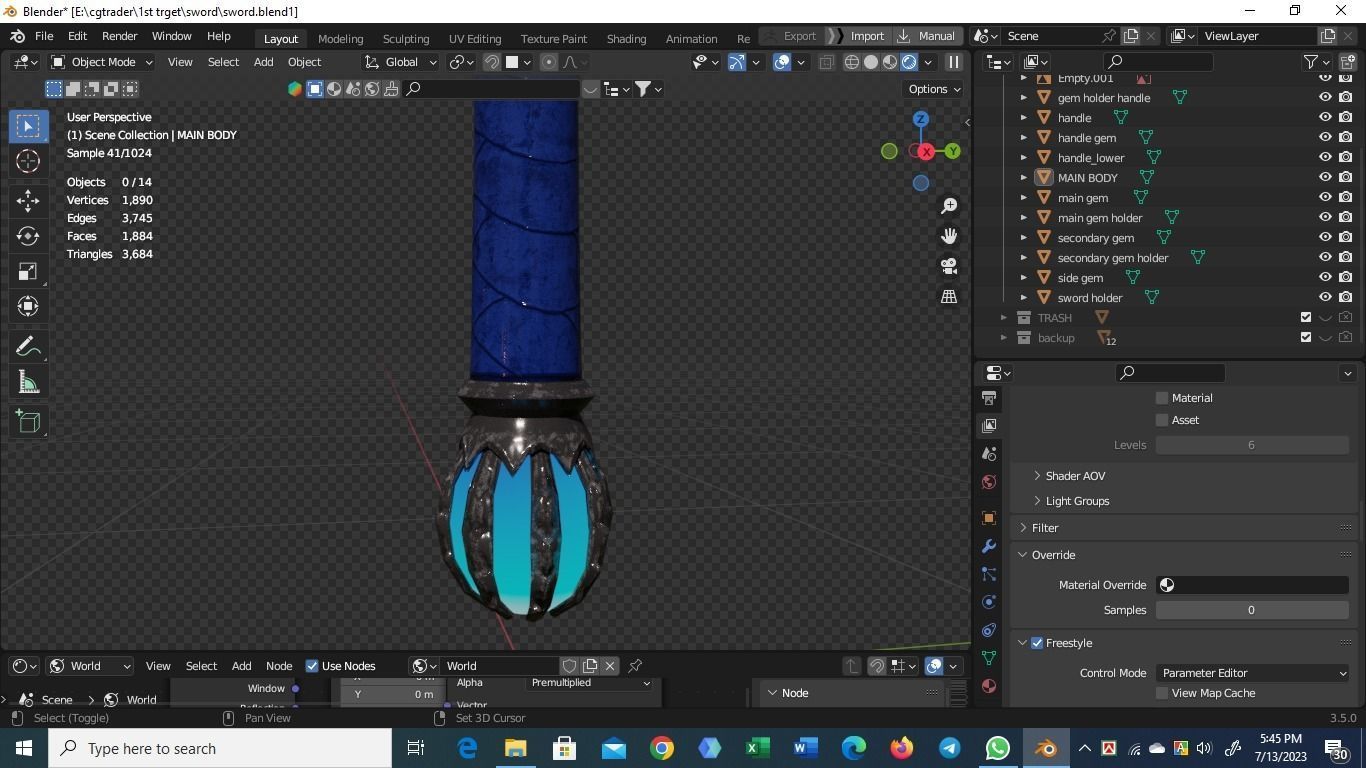 gameready medival sword low poly for games and vfx Low-poly 3D model_8