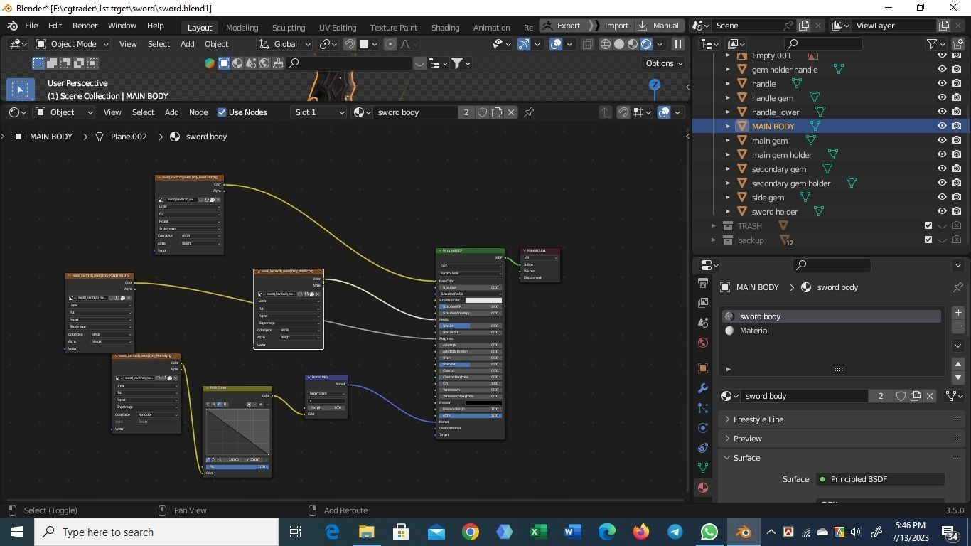gameready medival sword low poly for games and vfx Low-poly 3D model_13