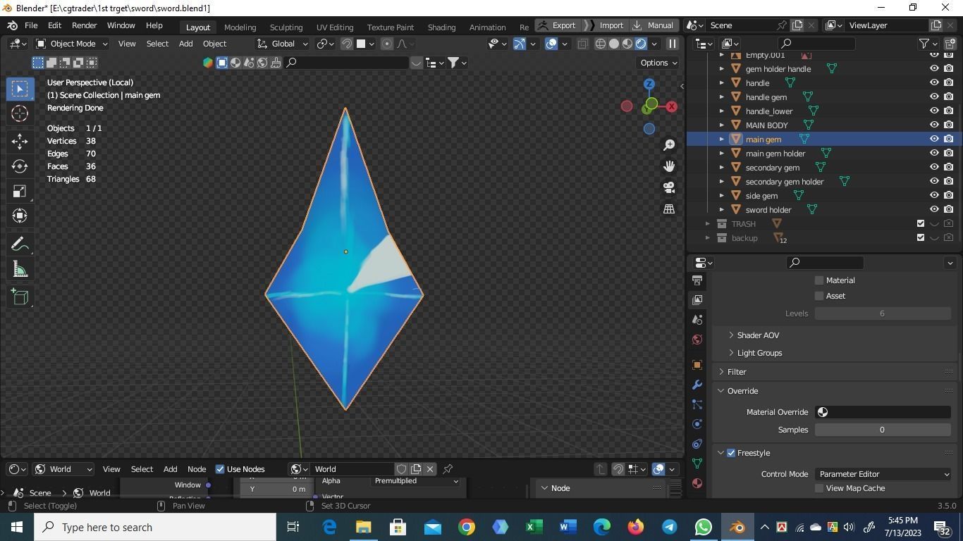 gameready medival sword low poly for games and vfx Low-poly 3D model_11