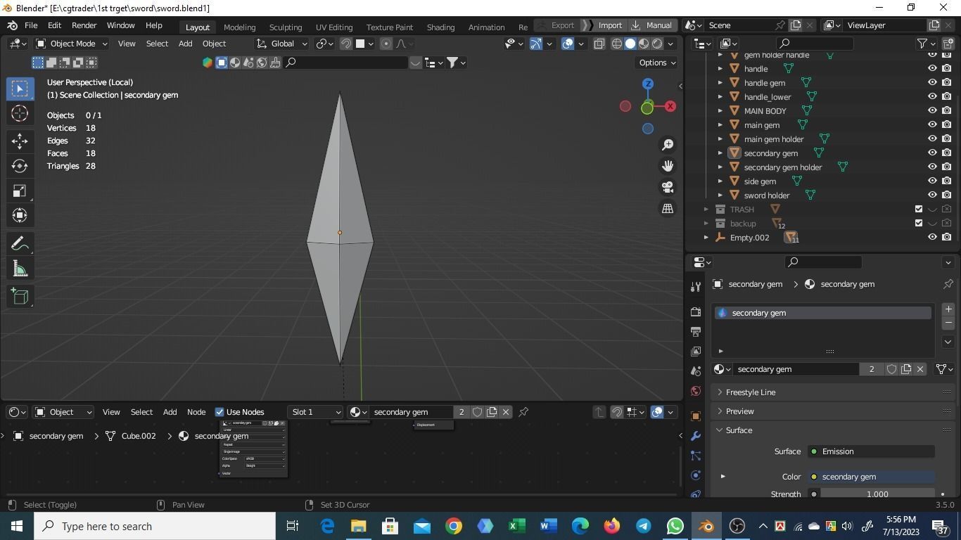 gameready medival sword low poly for games and vfx Low-poly 3D model_16