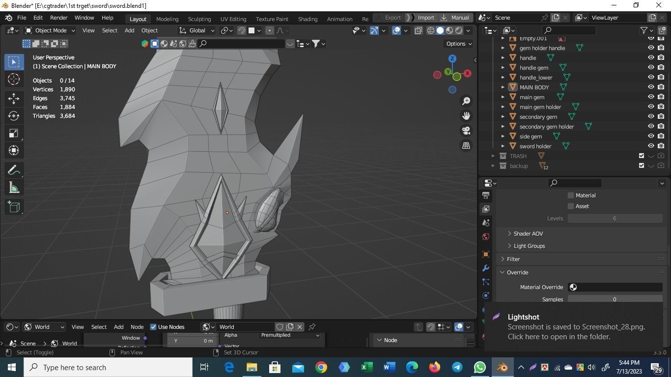 gameready medival sword low poly for games and vfx Low-poly 3D model_6
