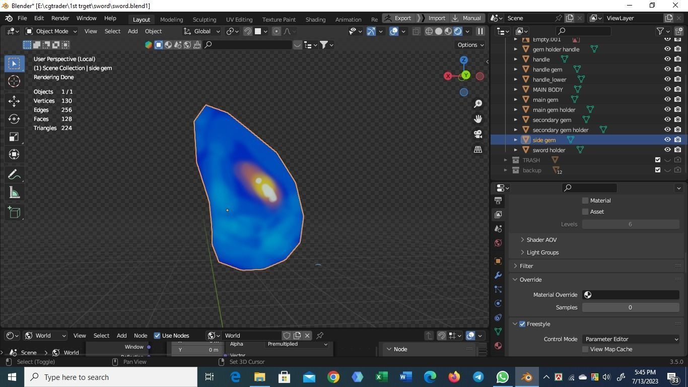 gameready medival sword low poly for games and vfx Low-poly 3D model_12