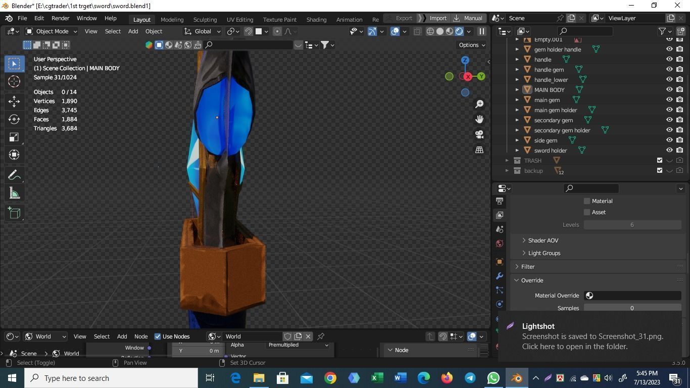 gameready medival sword low poly for games and vfx Low-poly 3D model_9