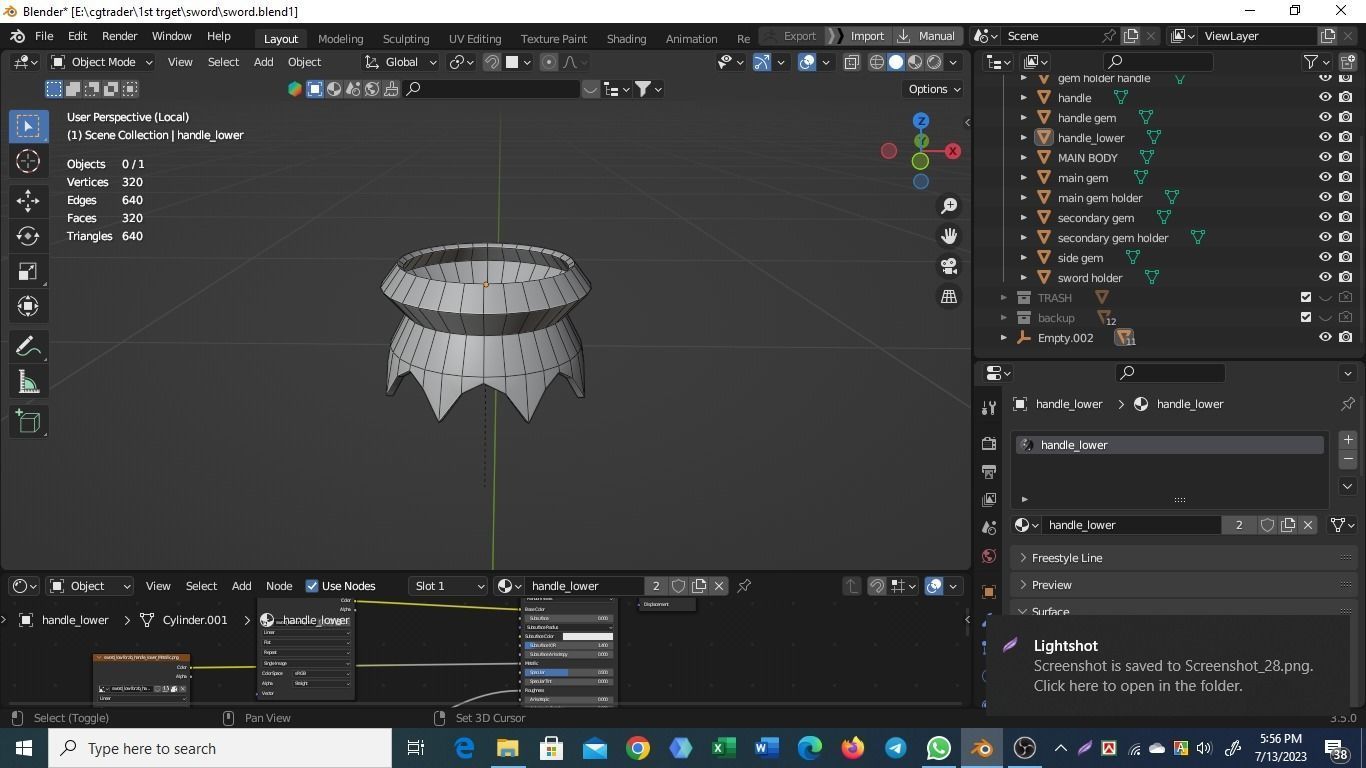 gameready medival sword low poly for games and vfx Low-poly 3D model_20