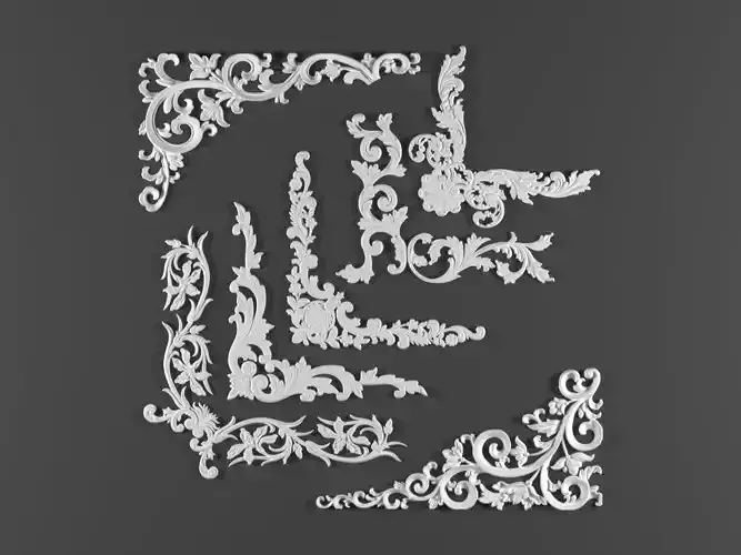 7 ornamental classic decoration 3d model kitbash vol 47