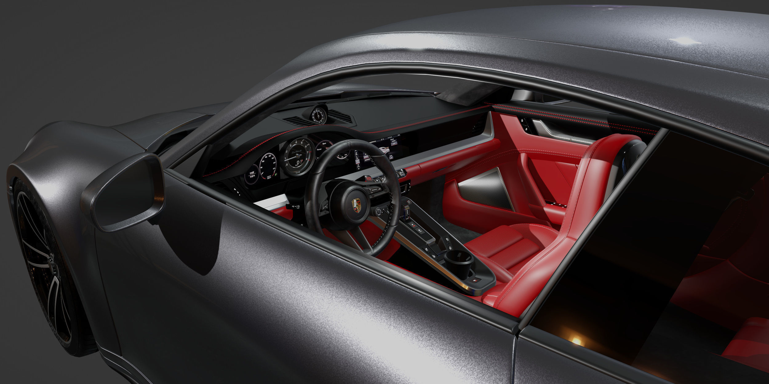 Porsche 911 Turbo S Daylight Scene 3D model_12