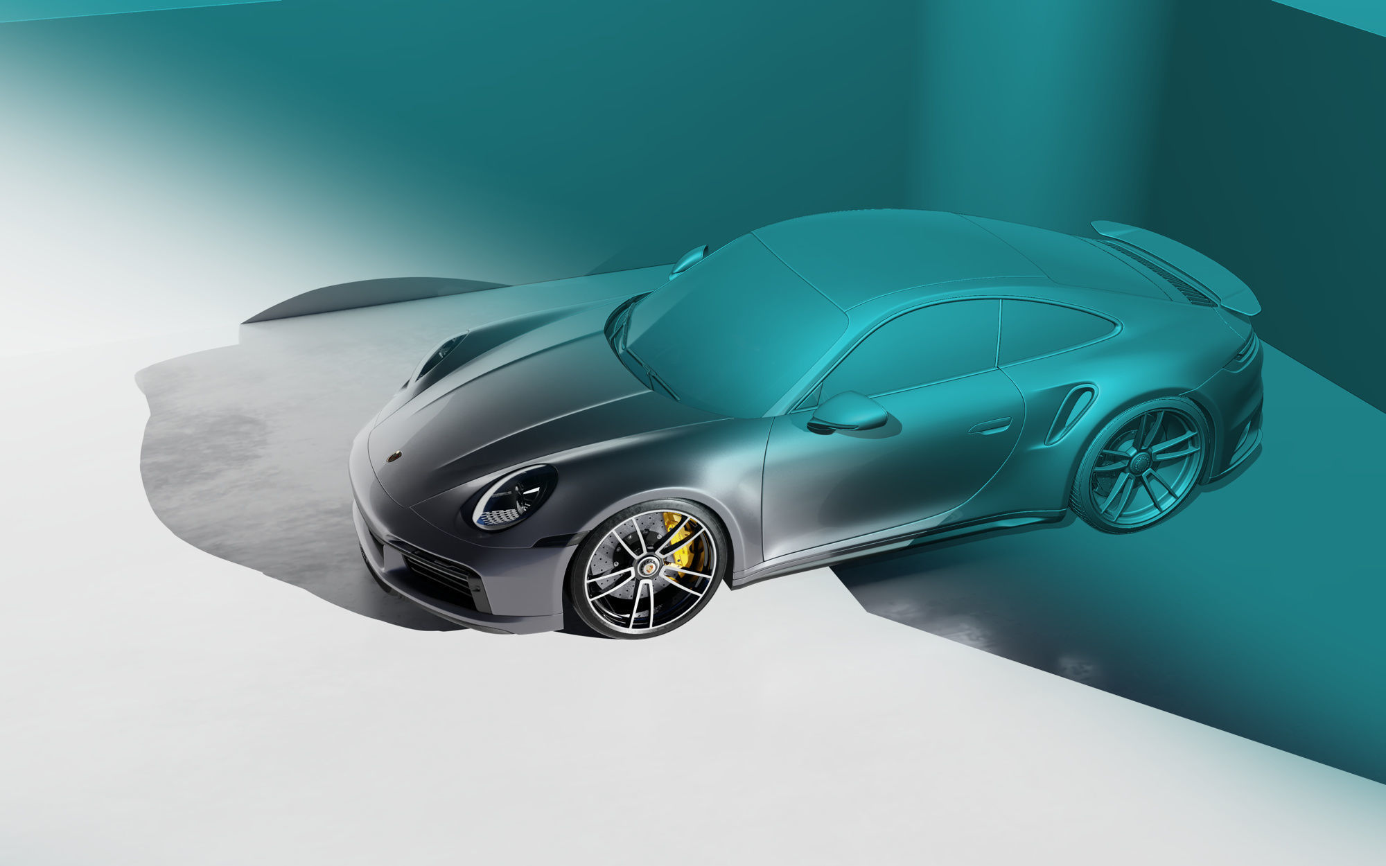 Porsche 911 Turbo S Daylight Scene 3D model_10