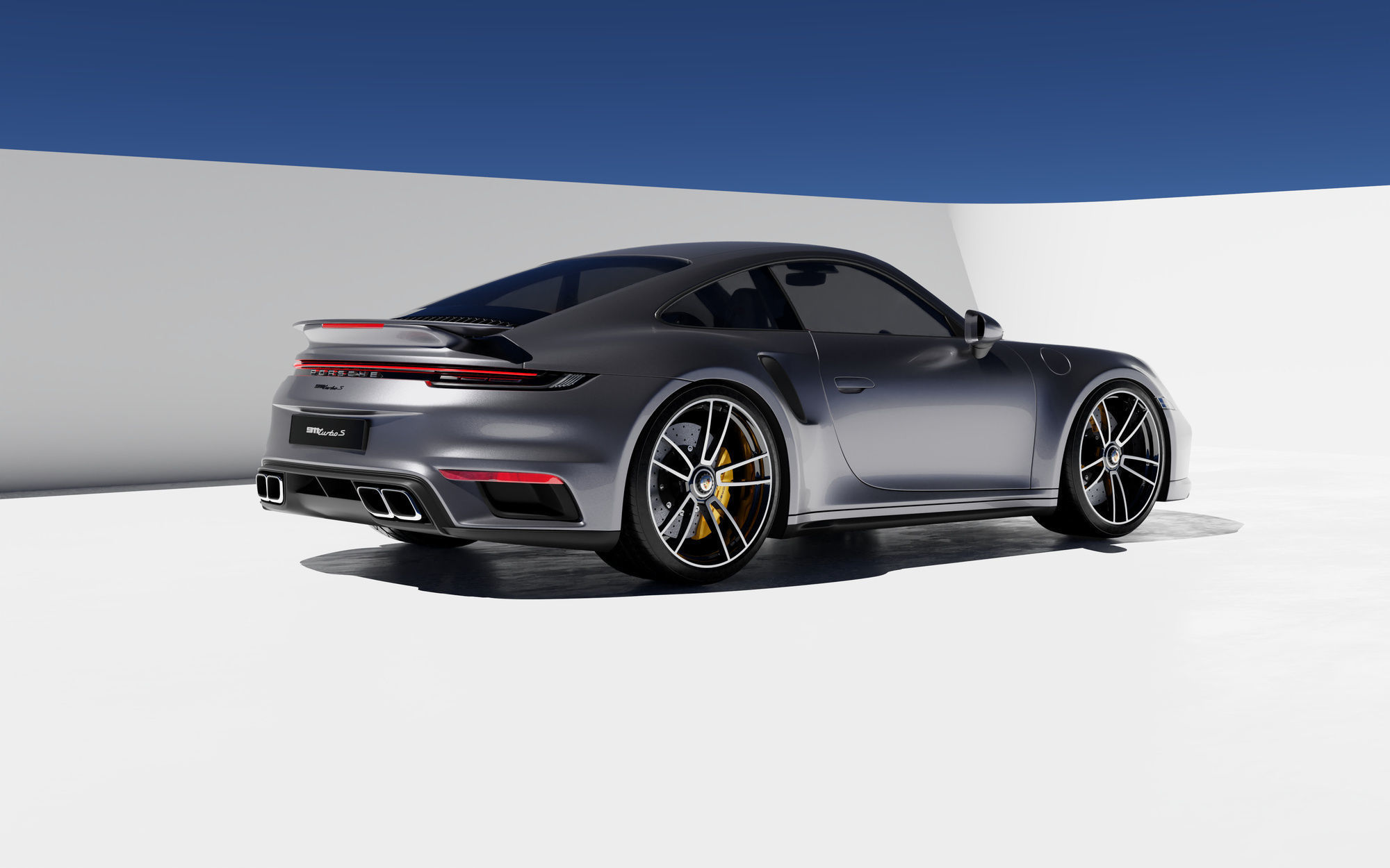 Porsche 911 Turbo S Daylight Scene 3D model_6